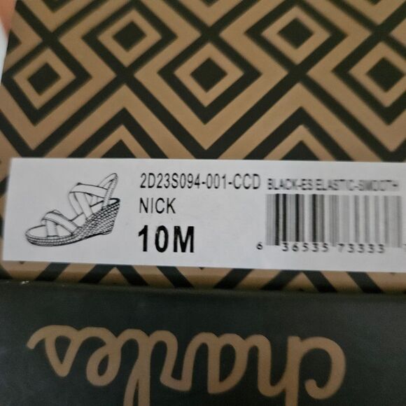 NEW Charles NICK Black Espadrille Wedge Sandals Size 10 Elegant Summer Style - Picture 2 of 6